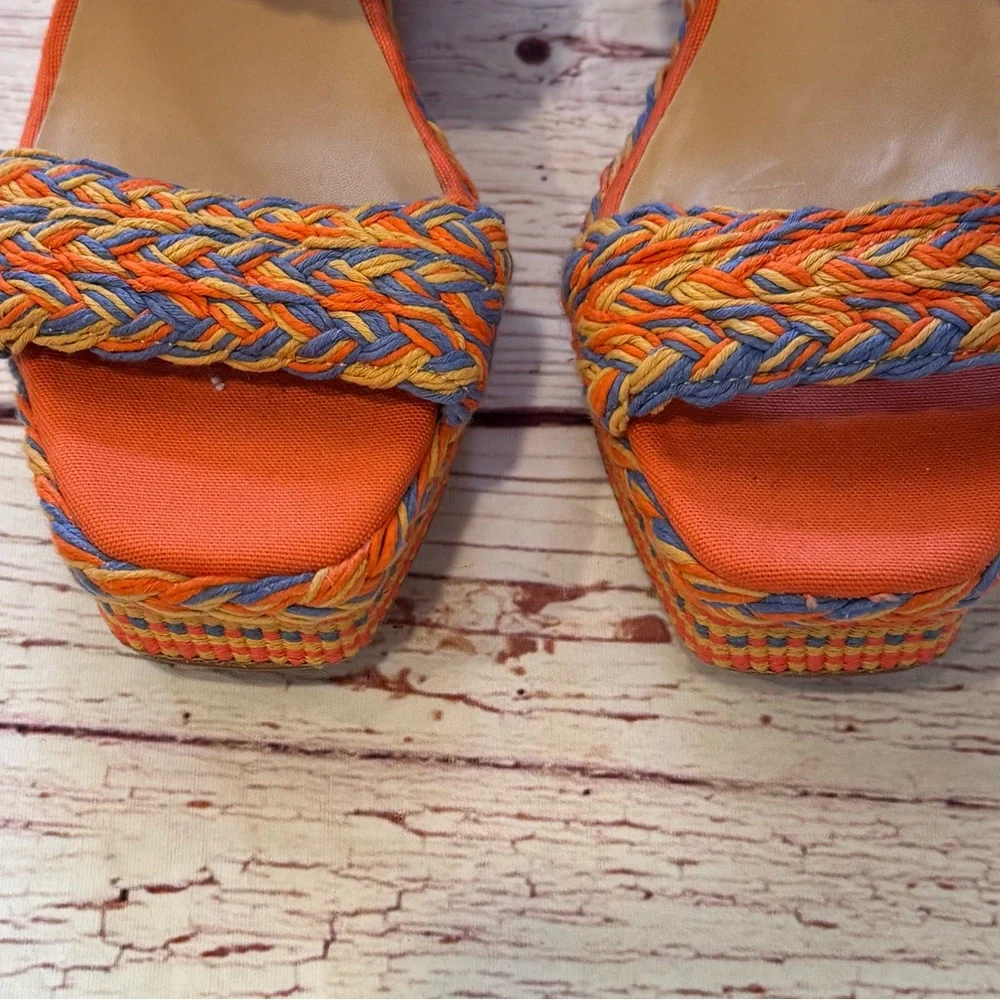 CASTANER Querima Espadrille Wedge Sandals in Naranja Multi Sz 40 Sz 10